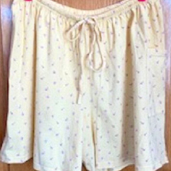 Women Pull-On Comfy Elastic Waist Drawstring Floral Shorts Cotton Moldova Sz: 1X - Picture 1 of 5